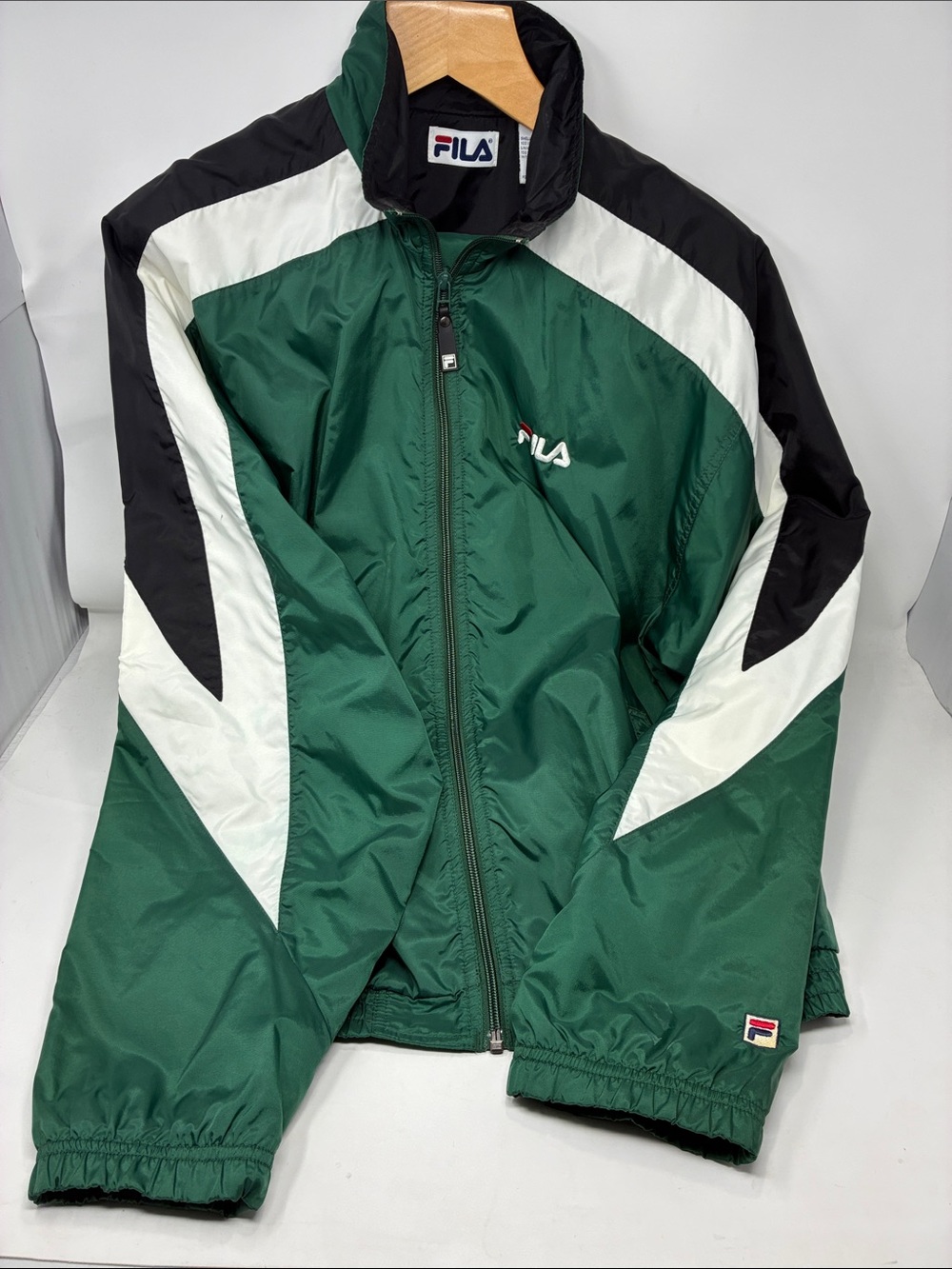 FILA Green, Black & White Colorblock Track Jacket and pants